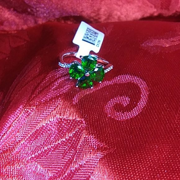 Green Chrome Diopside Sterling Silver 💍 - Picture 1 of 2